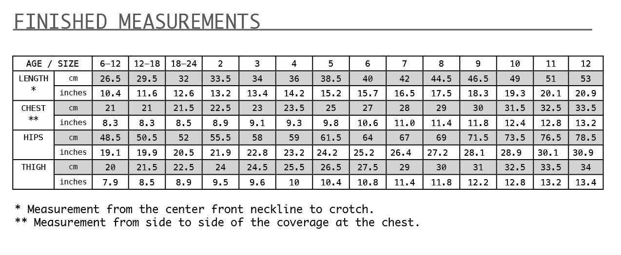 Titchy Threads - Azur Reversible Swimsuit - PDF Pattern