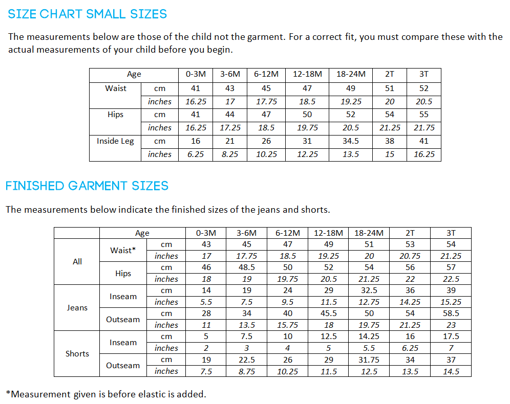 Miss Me Girl Jeans Size Chart